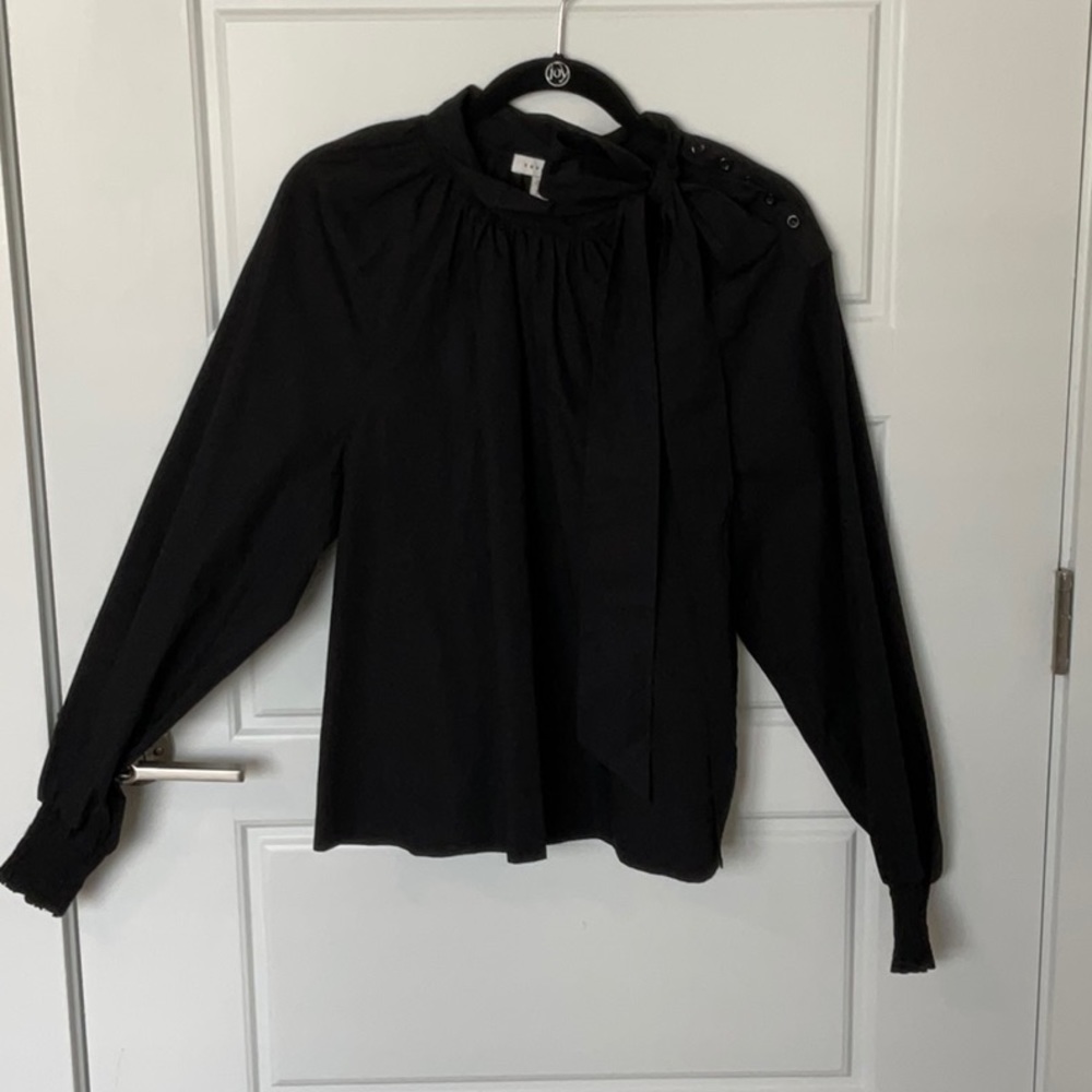 Topshop Poplin Blouse Bow Longsleeve - Picture 3 of 8